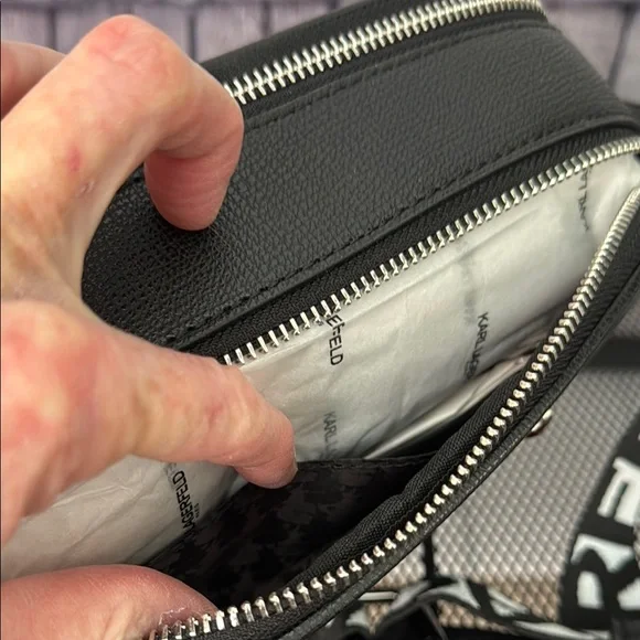 Karl Lagerfeld Black Crossbody Bag with Colorful Accents - Picture 11 of 13